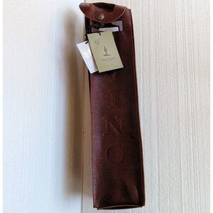 NEW Old Angler Genuine Leather Wine Bottle Carrier VINO Tote Made in Italy 17"